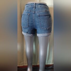 A SO Blue Jean Shorts Cuffed Hem